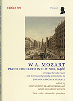 PIANO CONCERTO D-MOLL KV.466, SCORE & PARTS (ARR.HUMMEL)