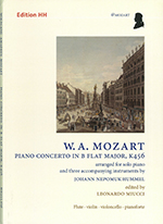 PIANO CONCERTO B-DUR KV456, SCORE & PARTS (ARR.HUMMEL)