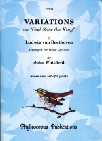 VARIATIONS ON hGOD SAVE THE KINGh (ARR.WHITFIELD), SCORE & PARTS