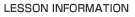LESSON INFORMATION