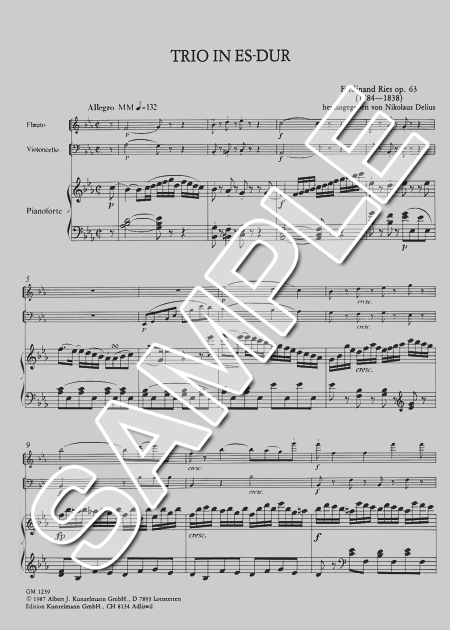 ムラマツフルート｜TRIO ES-DUR,OP.63: 楽譜