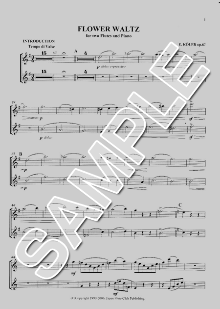 ムラマツフルート｜FLOWER WALTZ OP.87: 楽譜