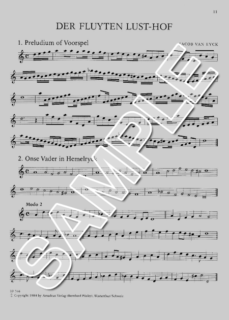 ムラマツフルート｜DER FLUYTEN LUST-HOF, BAND I:1-41 (S.SOLO): 楽譜