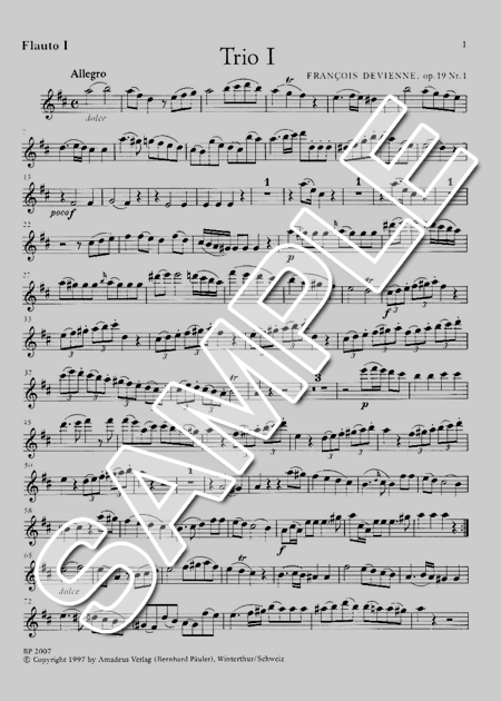 譜面　ムラマツオリジナルシリーズ1～77　マイナスワンＣＤ1～19　Ｌｉｔｔｌｅ ムラマツフルート｜SECHS TRIOS, OP.19, BAND I (D-DUR/G-DUR/F-DUR): 楽譜
