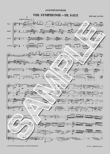 ムラマツフルート｜SYMPHONY NO.8 3.MOV (ARR. HIROAKI KANDA): 楽譜