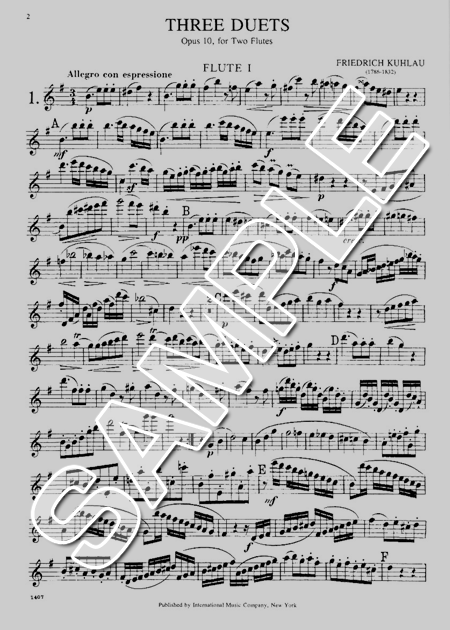 ムラマツフルート｜3 DUETS,OP.10: 楽譜