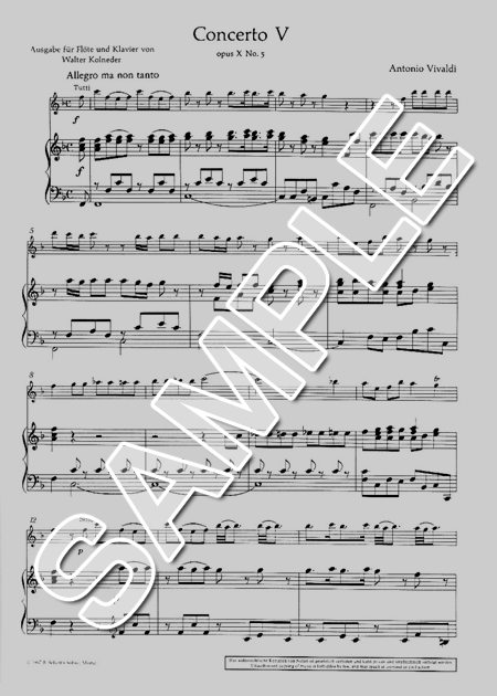 ムラマツフルート｜CONCERTO F-DUR, OP.10/5,F.VI/1,RV434,P.262: 楽譜