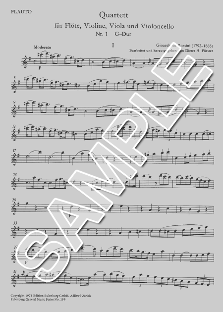 ムラマツフルート｜QUARTETT NR.1 G-DUR, PARTS: 楽譜