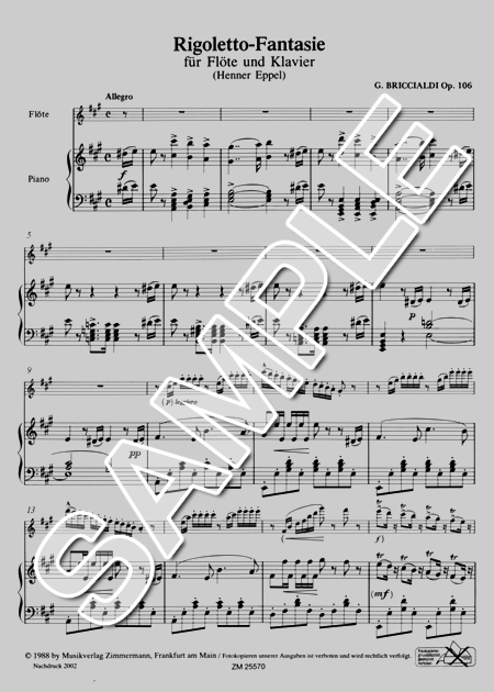 ムラマツフルート｜RIGOLETTO FANTASIE,OP.106: 楽譜