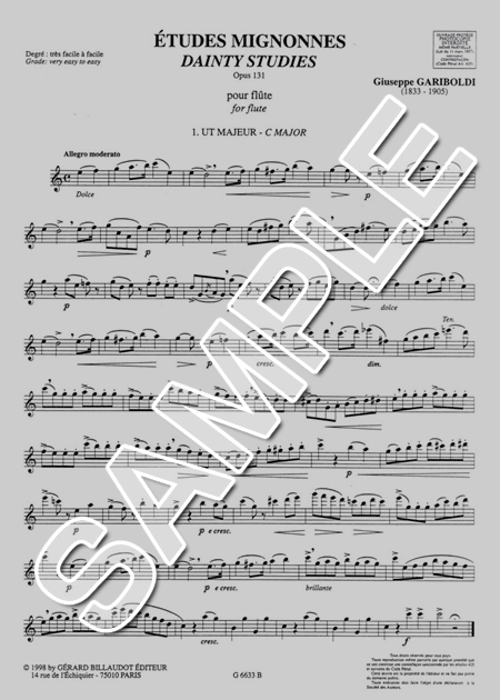 ムラマツフルート｜ETUDES MIGNONNES, OP.131 (P-Y.ARTAUD): 楽譜