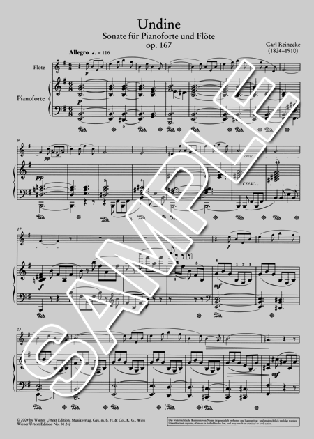 ムラマツフルート｜UNDINE, SONATE OP.167 (WIENER URETEXT ED.): 楽譜