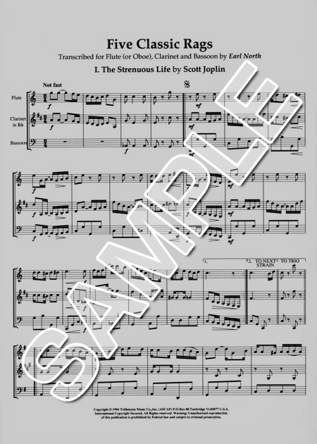 Classic Rag ムラマツフルート|FIVE CLASSIC RAGS, SCORE (ARR.NORTH): 楽譜