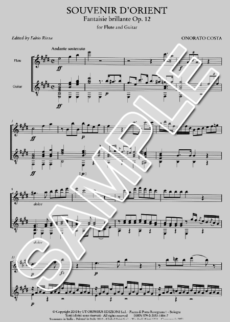 ムラマツフルート｜SOUVENIR D'ORIENT, FANTAISIE BRILLANTE OP.12: 楽譜
