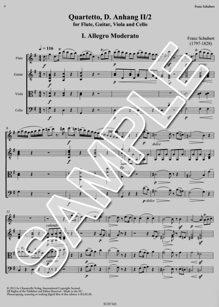 ムラマツフルート｜QUARTETTO D.96 AFTER MATIEGKA'S NOTTURNO OP.21: 楽譜