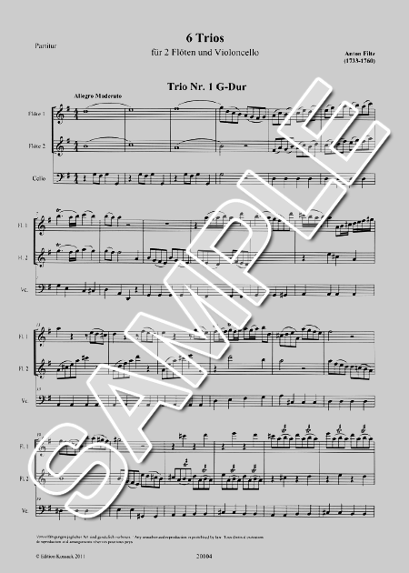 ムラマツフルート｜6 TRIOS VOL.1 NO.1-3: 楽譜
