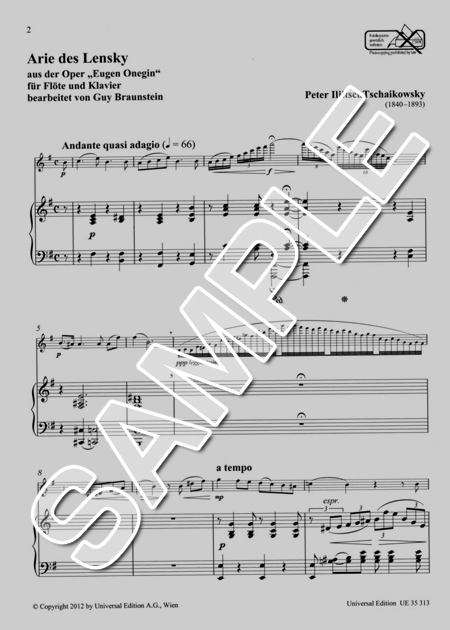 ムラマツフルート｜ARIE DES LENSKY AUS DER OPER ”EUGEN ONEGIN” (ARR
