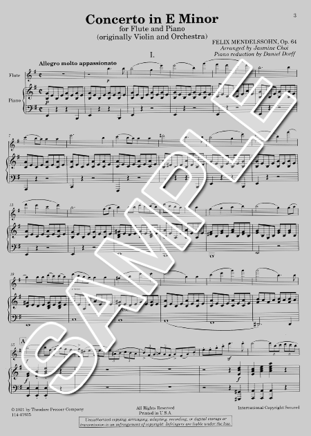 ムラマツフルート｜CONCERTO E-MOLL OP.64 (ARR.CHOI): 楽譜