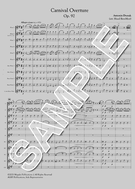 ムラマツフルート｜CARNIVAL OVERTURE OP.92 (ARR.BEN-MEIR), SCORE