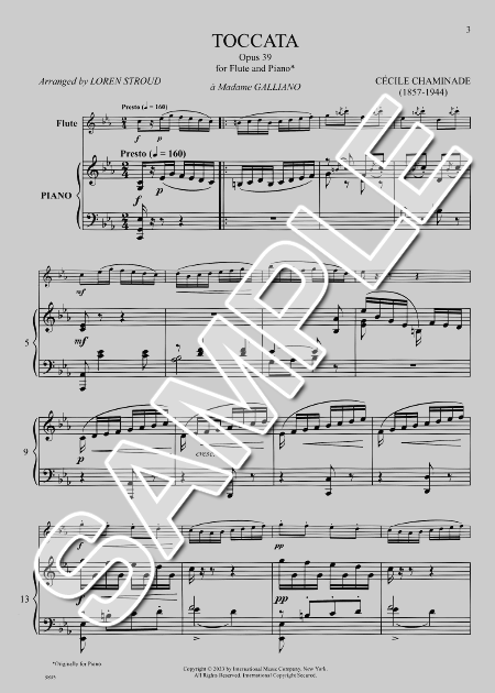 ムラマツフルート｜TOCCATA OP.39 (ARR.STROUD): 楽譜