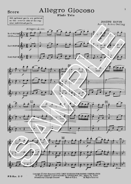 ムラマツフルート｜ALLEGRO GIOCOSO (OSTLING): 楽譜