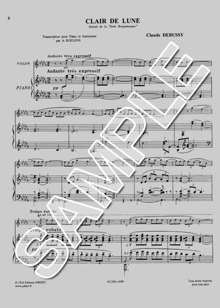 ムラマツフルート｜CLAIR DE LUNE (ED.M.MOYSE): 楽譜