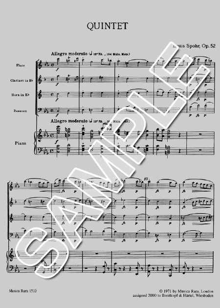 ムラマツフルート｜QUINTET,OP.52: 楽譜