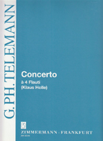 CONCERTO A 4 FLAUTI C-DUR (ARR.:K.HOLLE) TWV40:201