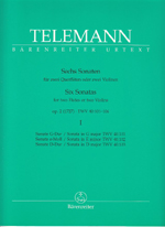 6 SONATEN,OP.2 HEFT 1:G-DUR,E-MOLL,D-DUR TWV40:101,104,102