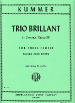 TRIO BRILLANT D-DUR,OP.30,SCORE&PARTS