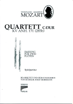 QUARTETT C-DUR KV ANH.171(285B) (ARR.HERRMANN), SCORE