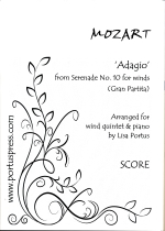 ADAGIO FROM SERENADE NO.10 �hGRAN PARTITA�h (ARR.PORTUS), SCORE & PARTS